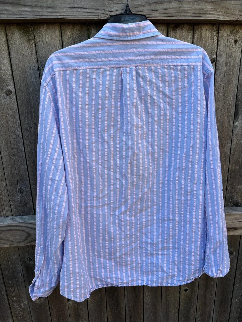 J. Crew XL organic cotton seersucker dress shirt!!